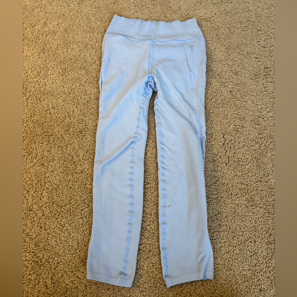 FP Movement by Free People Light Blue Textured Leggings